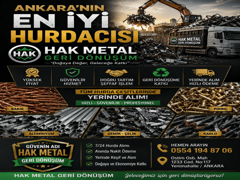 Ankara'nın En İyi Hurdacısı Hak Metal Geri Dönüşüm