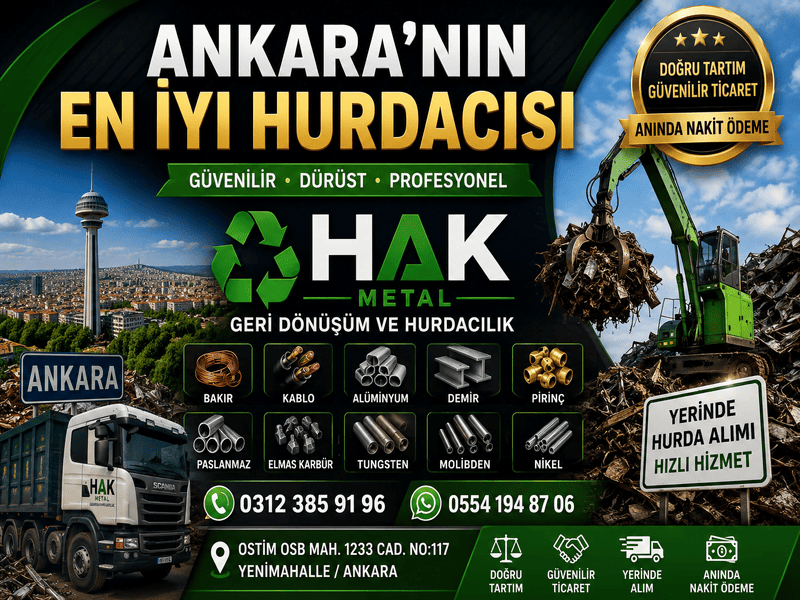 Ankara'nın En İyi Hurdacısı Kimdir? Güvenilir Hurda Alımı İçin Doğru Adres: Hak Metal Geri Dönüşüm